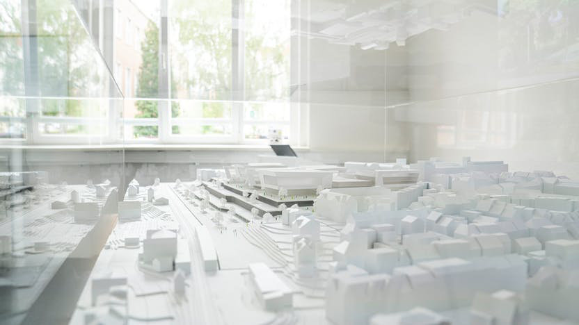 Vorschaubild von Modell des neuen Hightech-Standort im Bürgerinformationsbüro in Jena