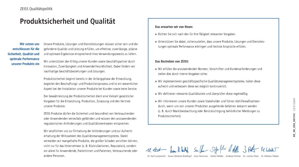 Vorschaubild von ZEISS Quality Policy DE