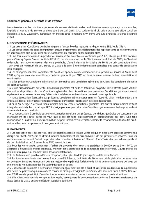 Image d’aperçu de Conditions générales de vente et de livraison