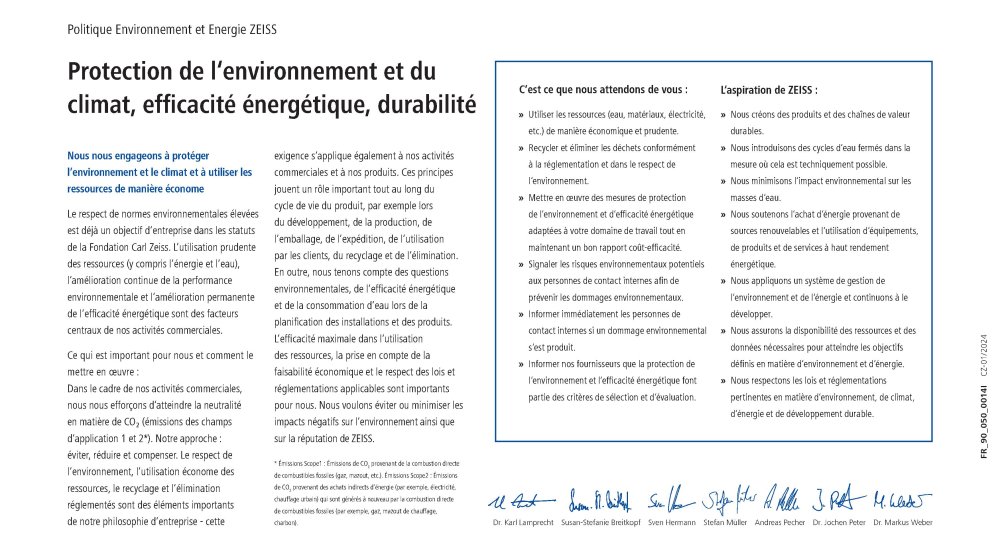 Image d’aperçu de ZEISS Environmental Policy FR