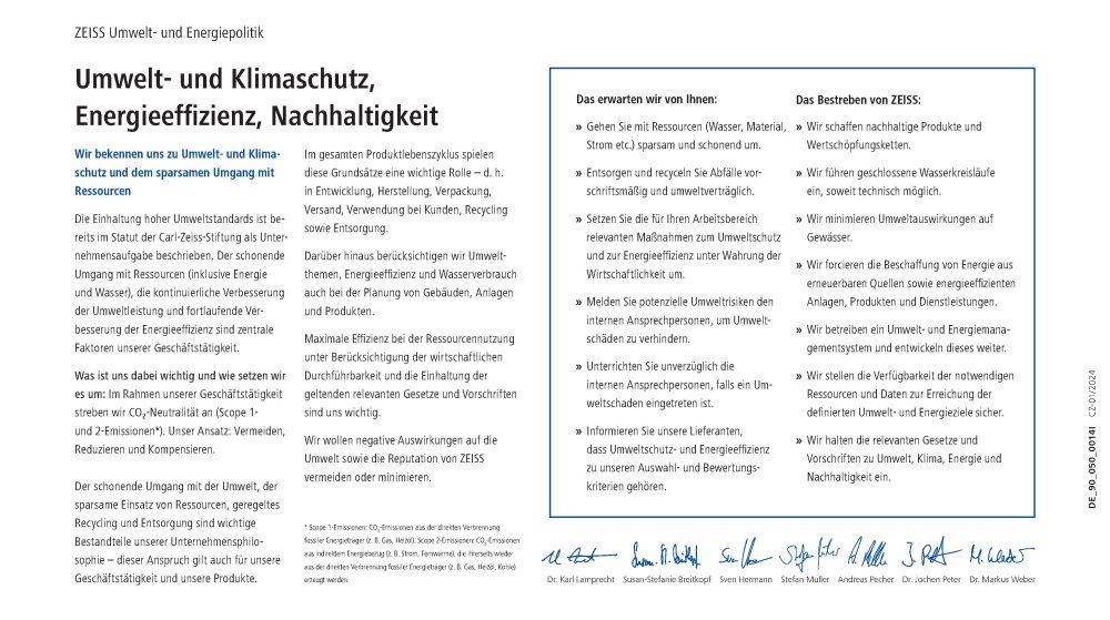 Vorschaubild von ZEISS Environmental Policy DE