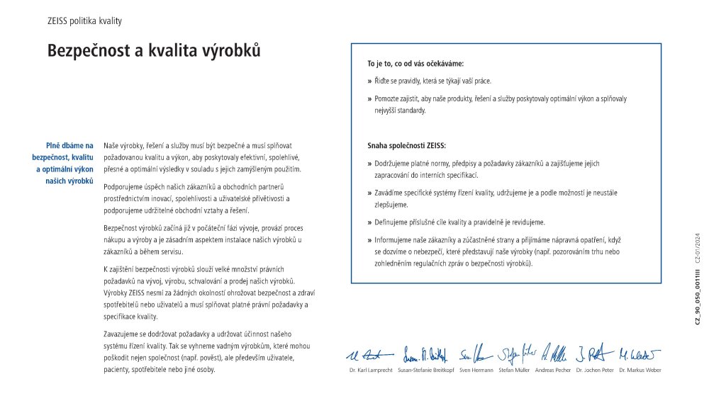 Preview image of ZEISS Quality Policy CZ