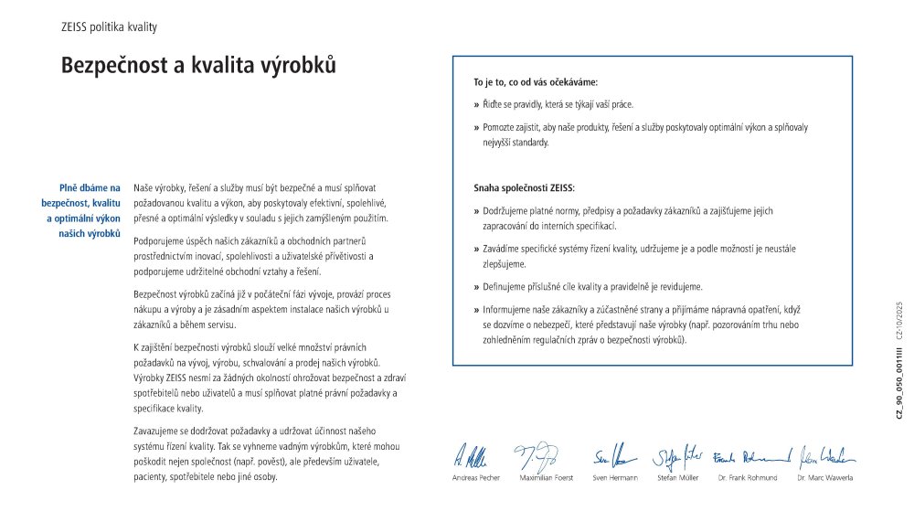 Preview image of ZEISS Quality Policy CZ
