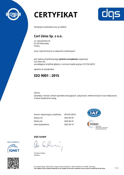 Podgląd pliku ISO Certificate PL