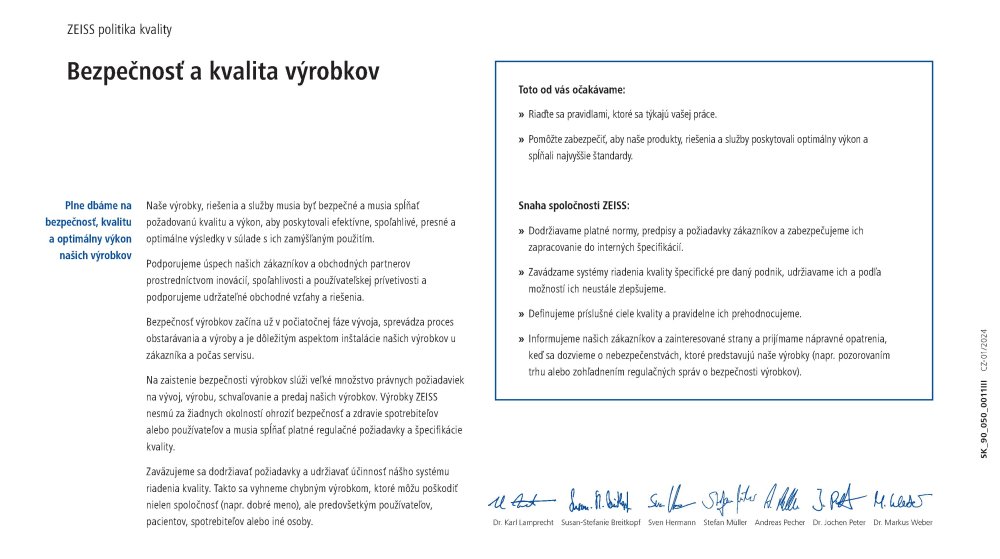 Vorschaubild von ZEISS Quality Policy SK