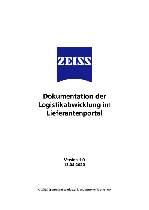 Vorschaubild von Handbuch Logistikapplikation im Lieferantenportal Jaggaer