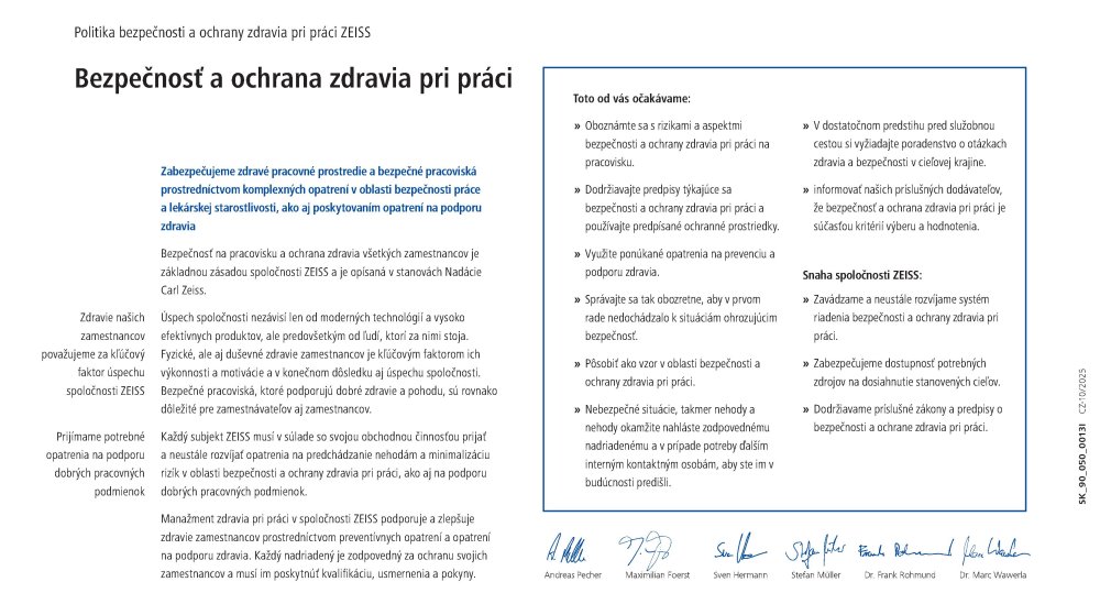 Preview image of ZEISS OHS Policy SK