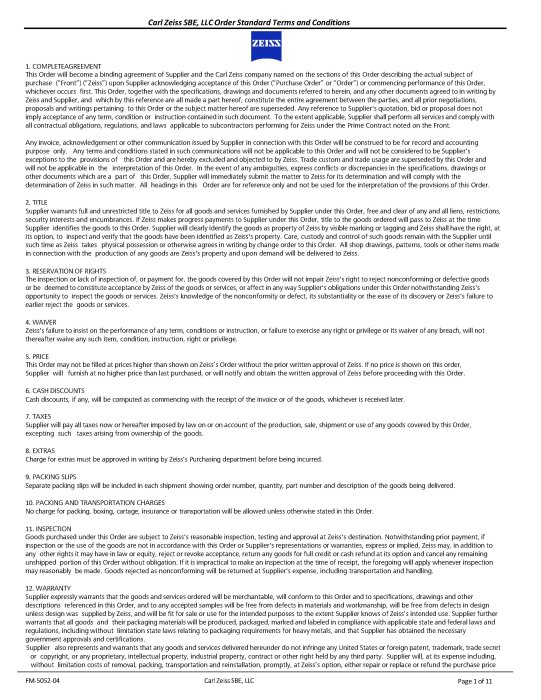 Preview image of General Terms and Conditions of Purchase US