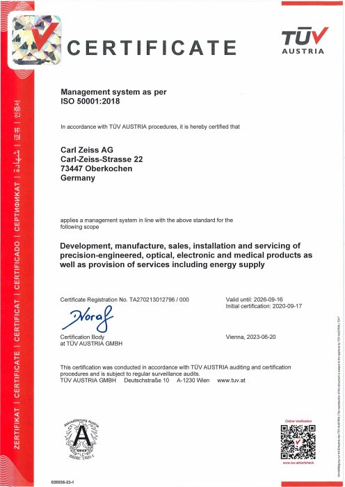 Anteprima immagine di ISO 50001: 2028 CZ AG valido al 16-Sep-2026