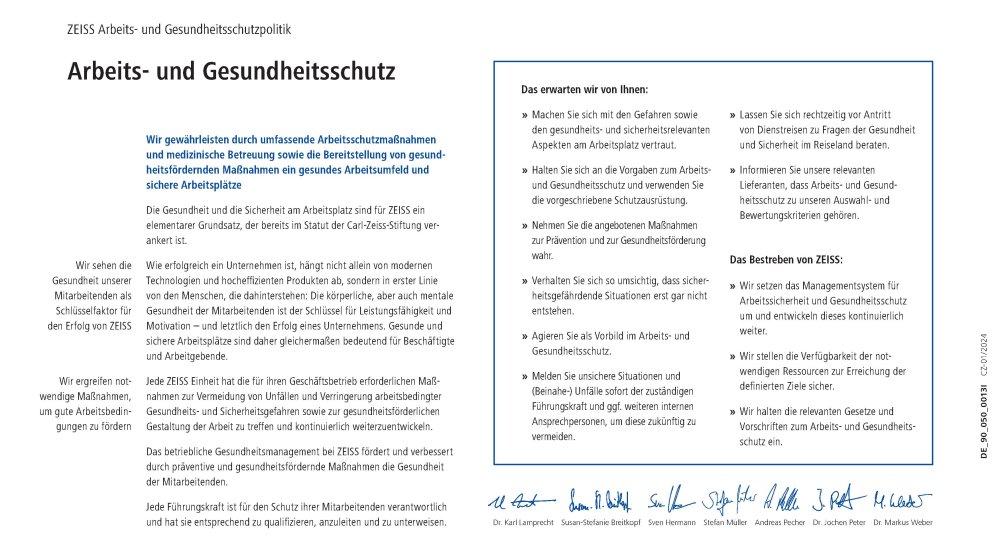 Vorschaubild von ZEISS OHS Policy DE