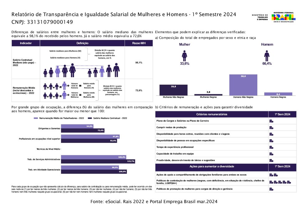 Pré-visualizar imagem de Relatório de Transparência e Igualdade Salarial - CARL ZEISS DO BRASIL LTDA
