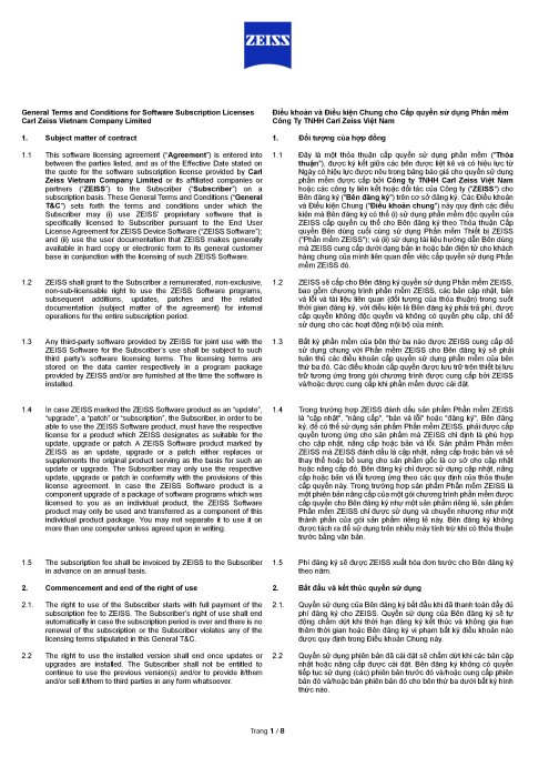 Preview image of General Terms and Conditions of License Subscription - Carl Zeiss Vietnam Company Limited