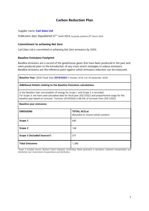 Preview image of Carbon Reduction Plan FY 22- 23 - Carl Zeiss Ltd