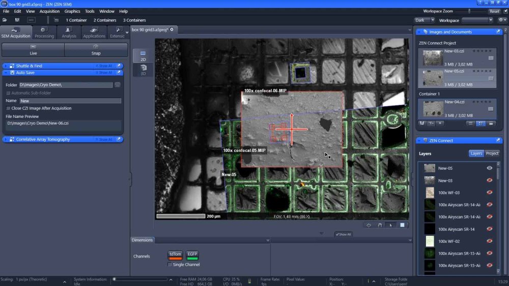 Preview image of Correlative cryo dataset in ZEISS ZEN Connect