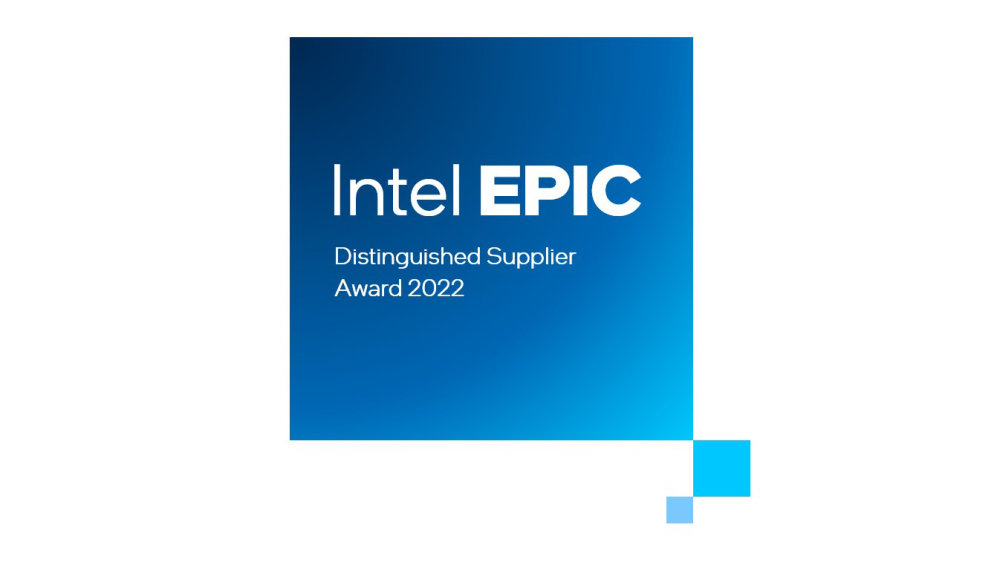 Preview image of Insignia of Intel’s 2022 EPIC Distinguished Supplier Award