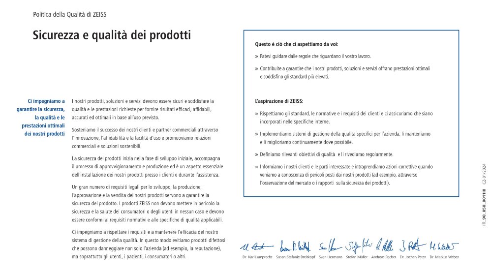 Vorschaubild von ZEISS Quality Policy IT