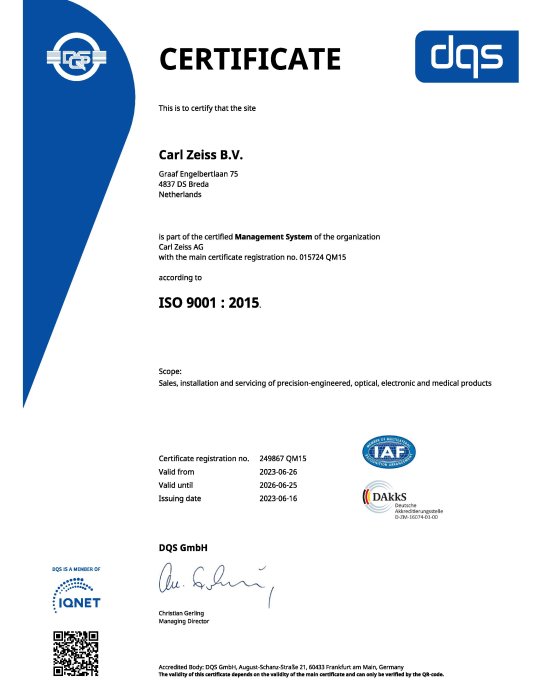 Voorbeeldafbeelding van ISO Certificering