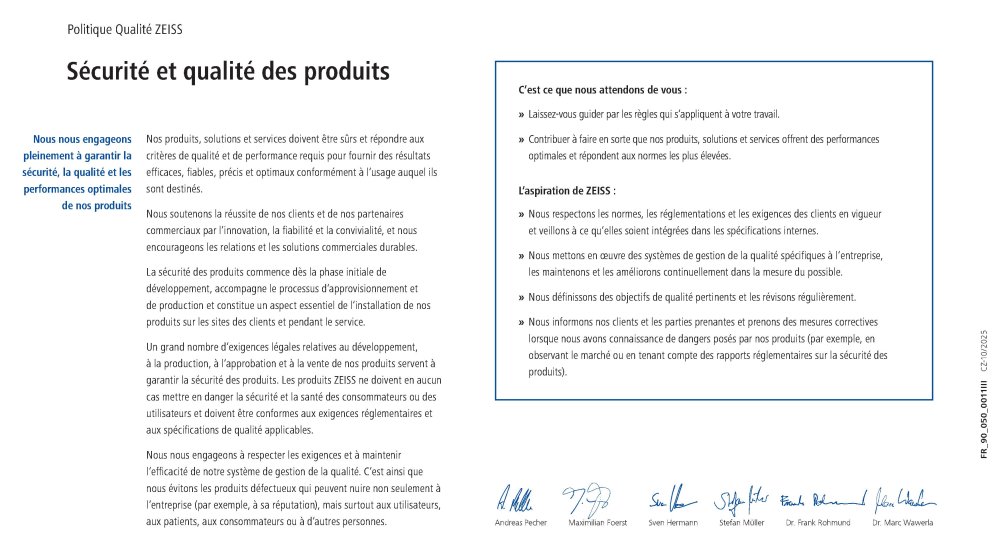 Preview image of ZEISS Quality Policy FR