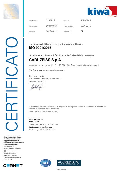 Anteprima immagine di ISO 9001 2015 - Lab Taratura Novara