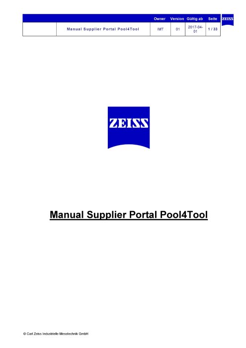 Preview image of Manual Supplier Portal Pool4Tool
