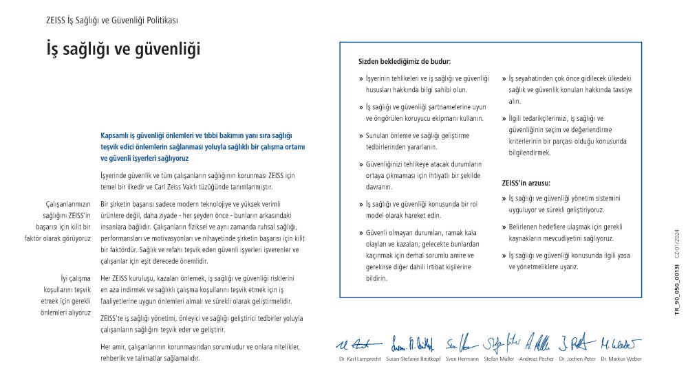 Vorschaubild von ZEISS OHS Policy TR