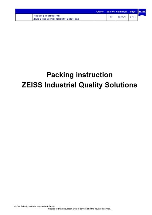 Preview image of Packaging instruction