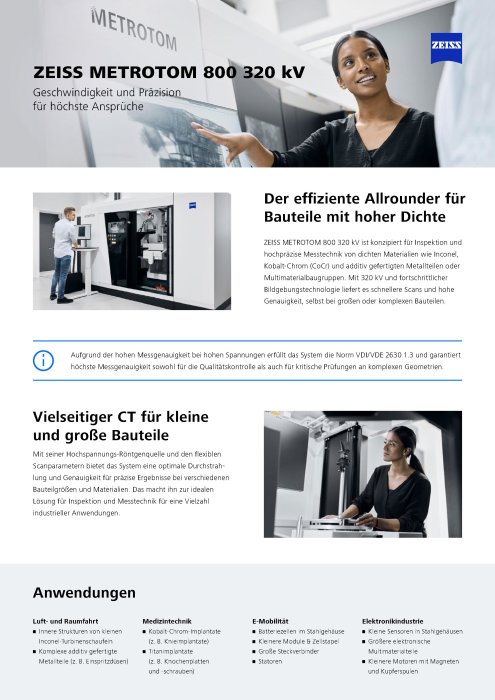 Vorschaubild von DE, ZEISS METROTOM 800 320 kV Flyer
