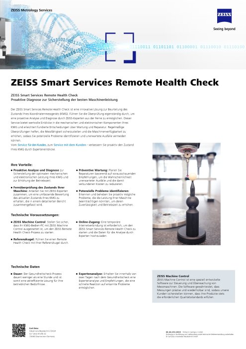 Vorschaubild von ZEISS Smart Services Remote Health Check Flyer DE