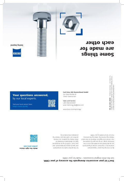 ZEISS Original Accessories Flyer - Print Version - EN