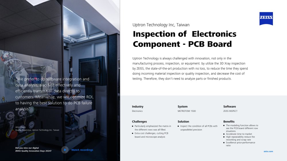 Quick Success_Electronics_Uptron_METROTOM_ZEISS INSPECT_EN