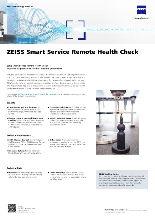 ZEISS Smart Service Remote Health Check Flyer EN