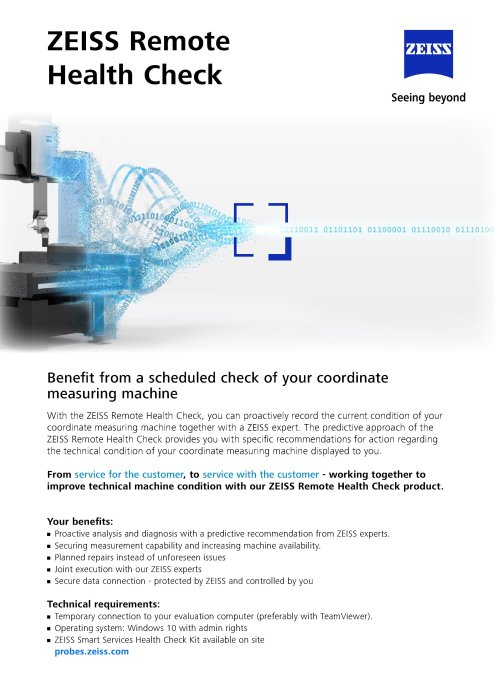 ZEISS Smart Service Remote Health Check Flyer EN