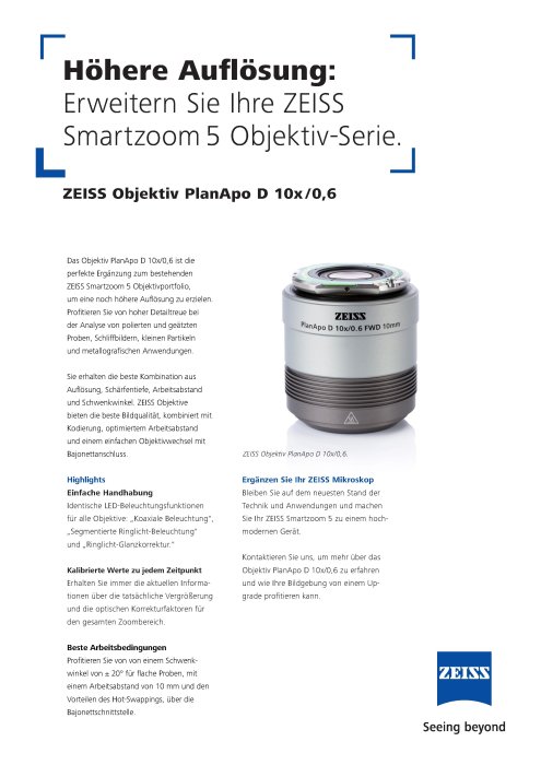 Vorschaubild von ZEISS IMS Smartzoom5 Accessories Objektive DE PDF