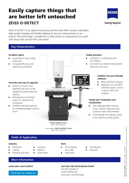 Anteprima immagine di ZEISS O-DETECT One-page Overview Digital Flyer, EN