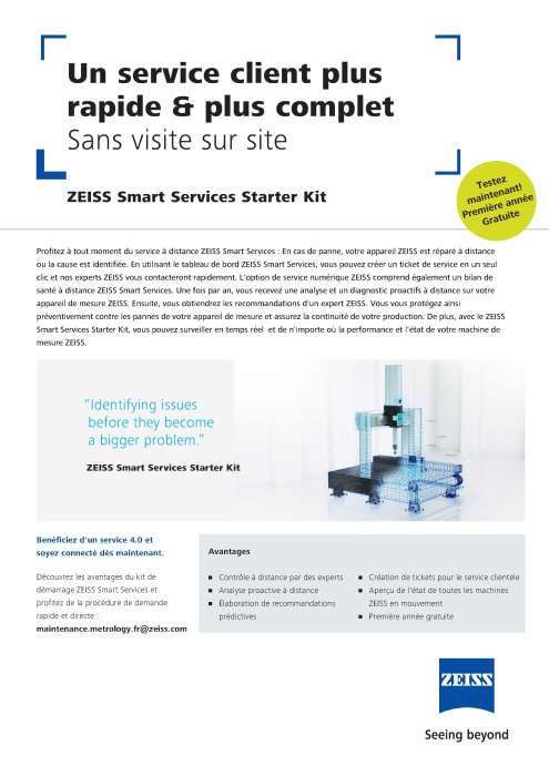 ZEISS Smart Services Starter Kit  - Promotion Flyer FR