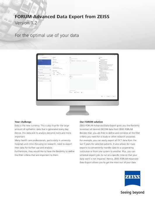 Pré-visualizar imagem de FORUM Advanced Data Export Datasheet Version 1.2 EN