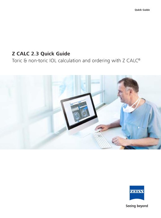 Pré-visualizar imagem de Z CALC 2.3 Quick Guide EN