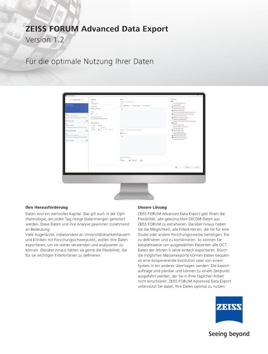 Vorschaubild von FORUM Advanced Data Export Datasheet DE