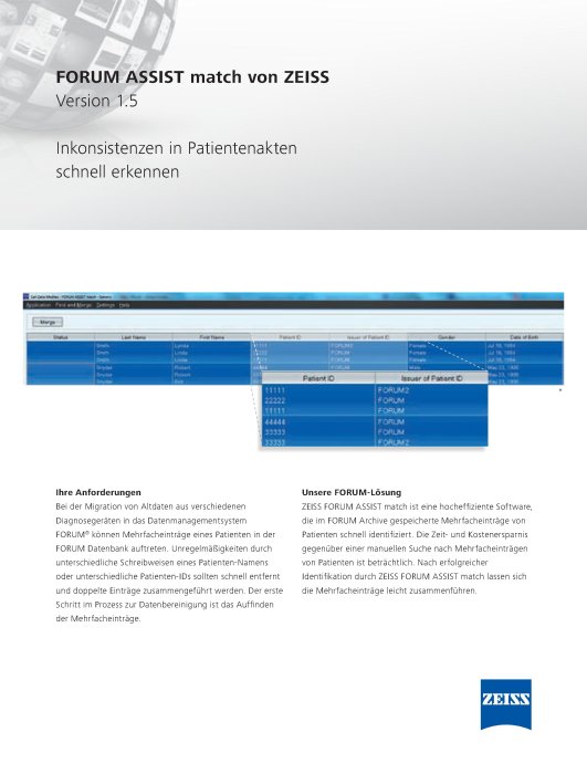 Vorschaubild von FORUM ASSIST match 1.5 Datasheet DE