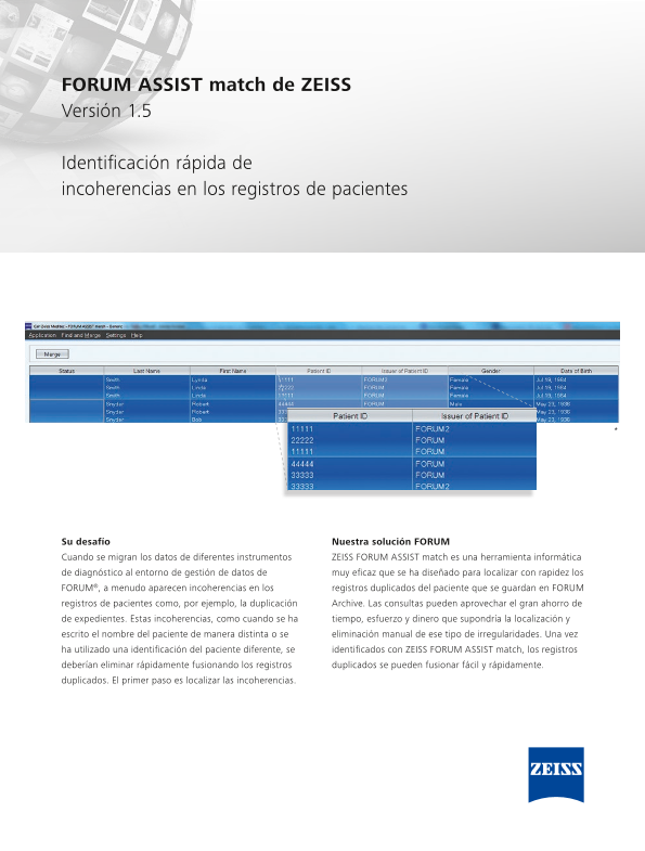Vista previa de imagen de FORUM ASSIST match 1.5 Data Sheet ES