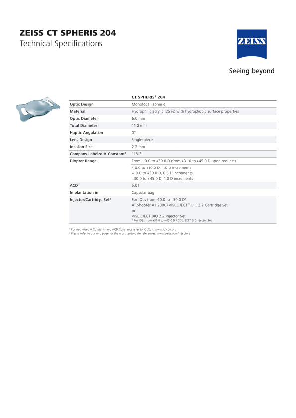 Pré-visualizar imagem de CT SPHERIS 204 datasheet EN