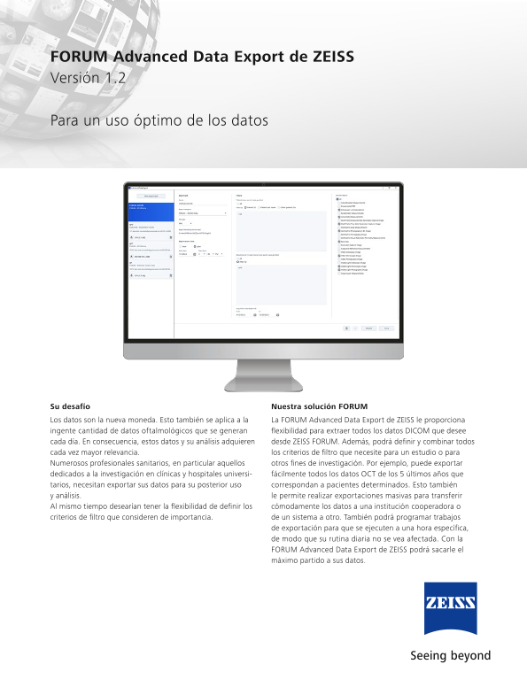 Vista previa de imagen de FORUM Advanced Data Export Datasheet Version 1.2 ES