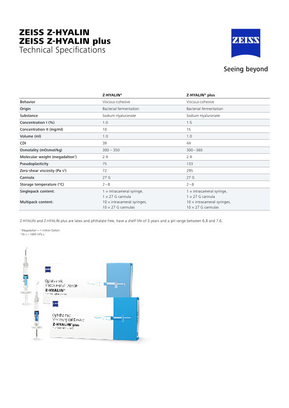 Anteprima immagine di Z-HYALIN / Z-HYALIN plus Datasheet EN