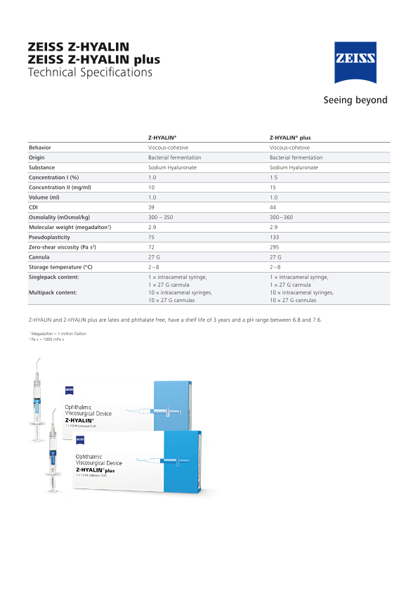 Preview image of Z-HYALIN / Z-HYALIN plus Datasheet EN