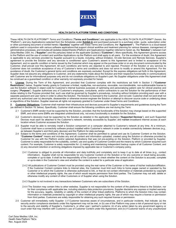 Preview image of CZMUI US Terms and Conditions - Terms and Conditions Health Data Platform