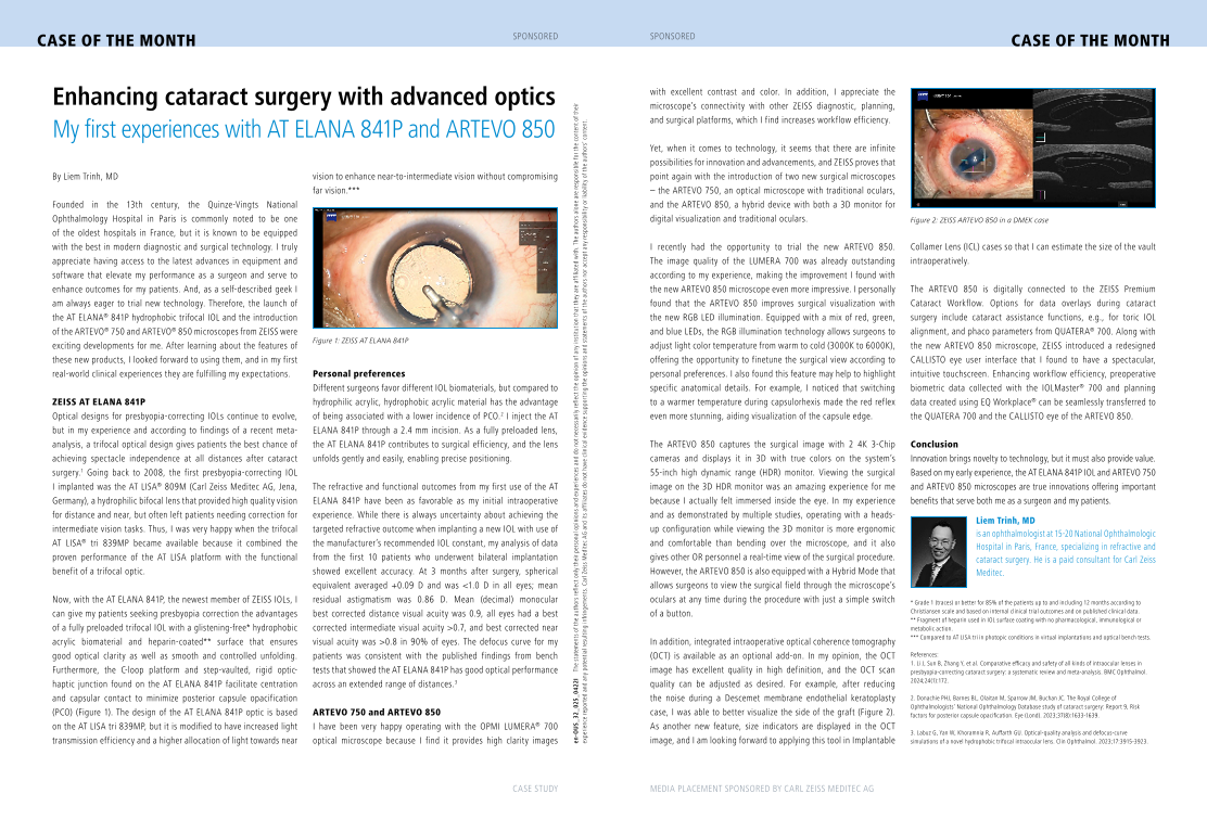 Preview image of AT ELANA 841P and ARTEVO 850 case of the month Dr. Liem Trinh - First experience EN