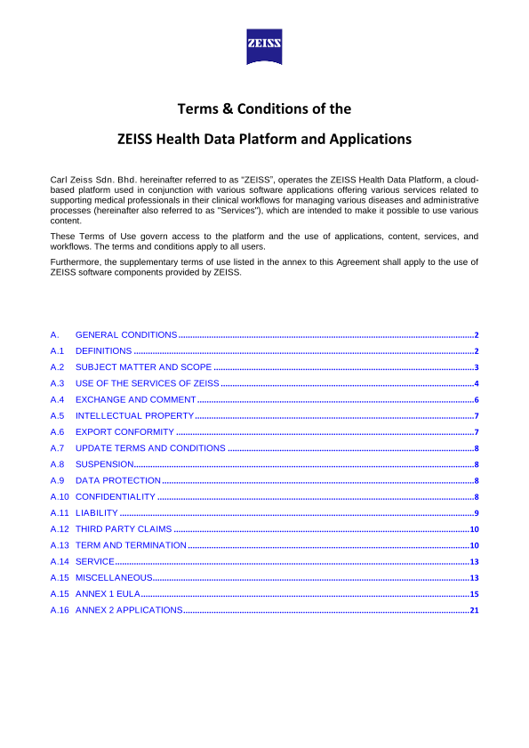 Preview image of Health Data Platform and Applications Terms and Conditions Malaysia EN