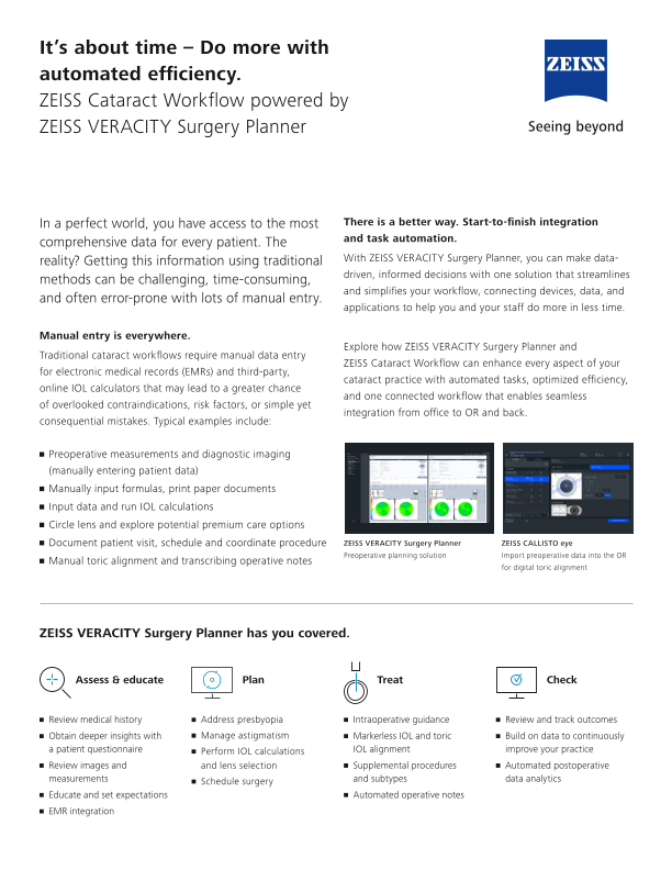 Preview image of ZEISS VERACITY Surgery Planner One Pager US