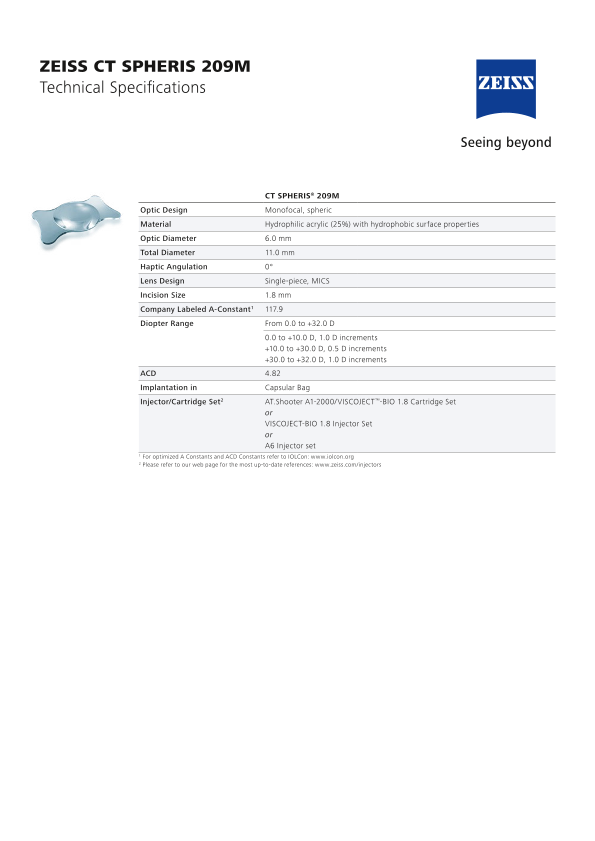 Pré-visualizar imagem de CT SPHERIS 209M datasheet EN