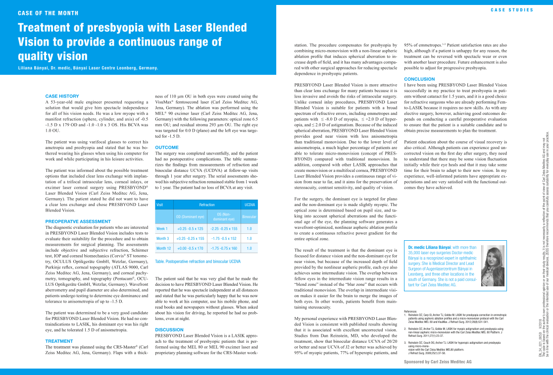 Preview image of Treatment of presbyopia with PRESBYOND Case of the month EN